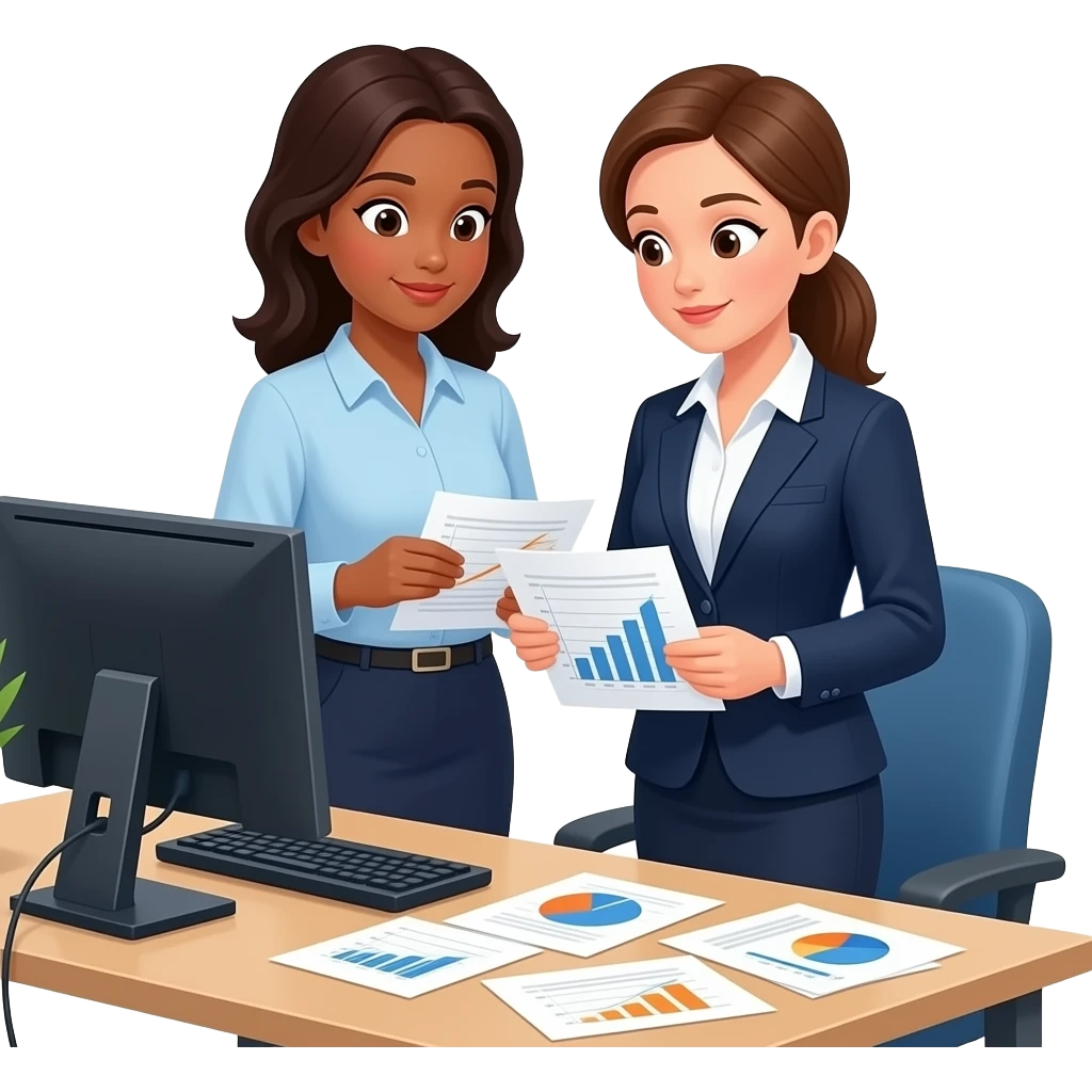 personas de aux contable con una contable emoji