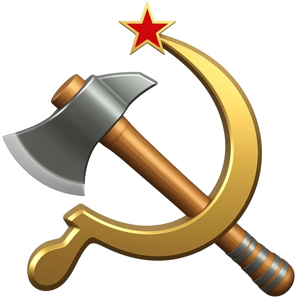 Axe and sickle combined like the ussr emoji