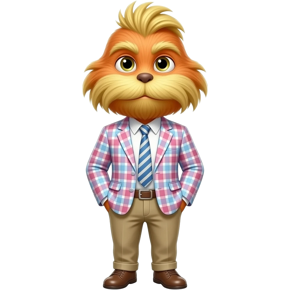 A preppy Lorax emoji