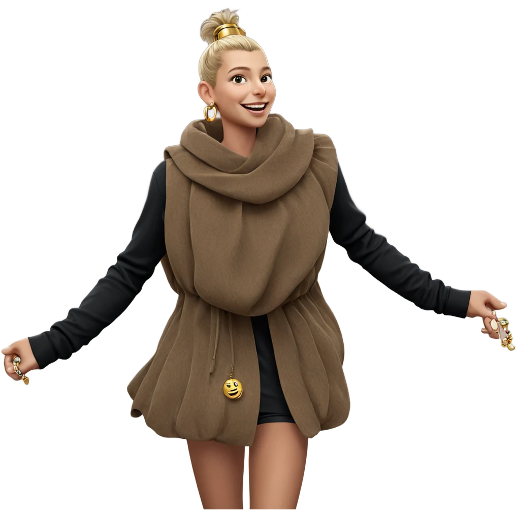 smiling boy holding jewelry emoji