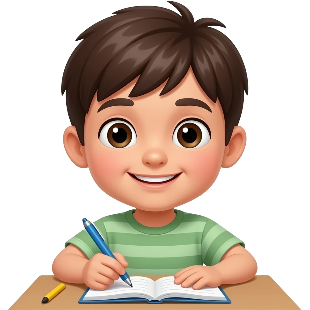 kid writing emoji