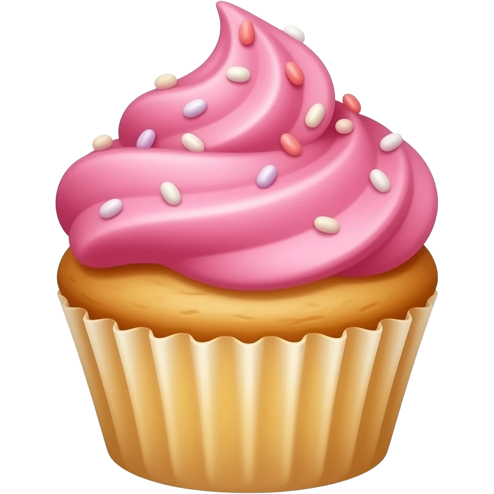 Cupcake with pink icing emoji