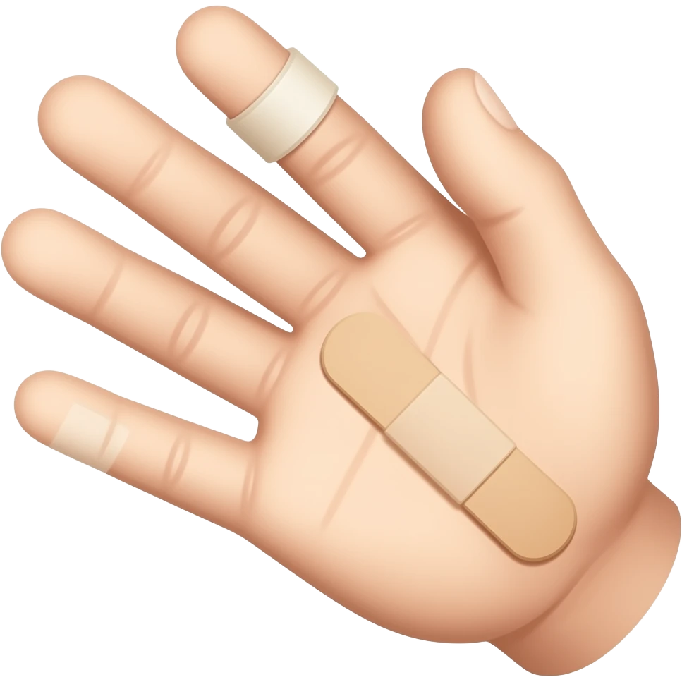 tiny bandaid in hand emoji