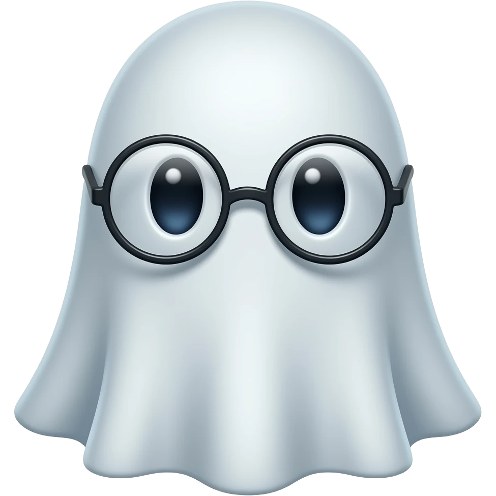 Un fantasma que tenga gafas emoji