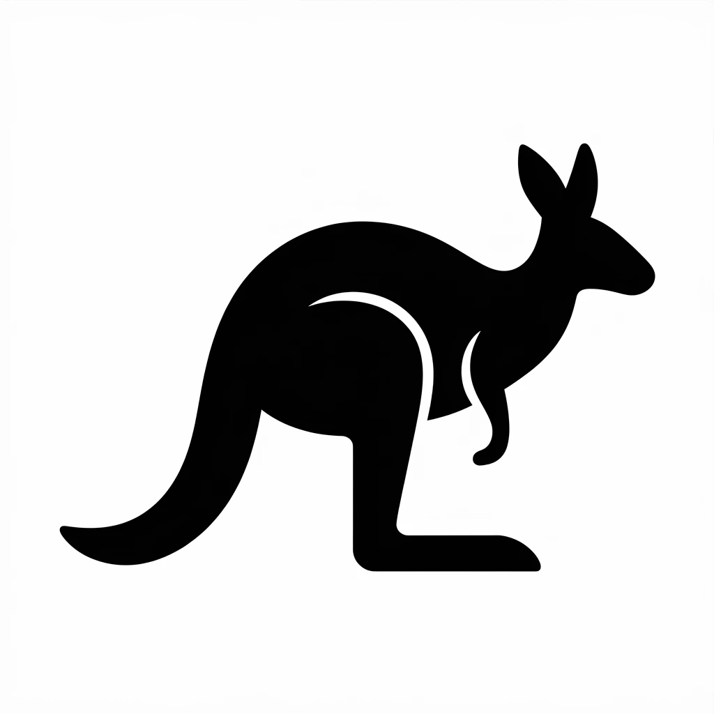 Kangaroo icon black silhouette emoji