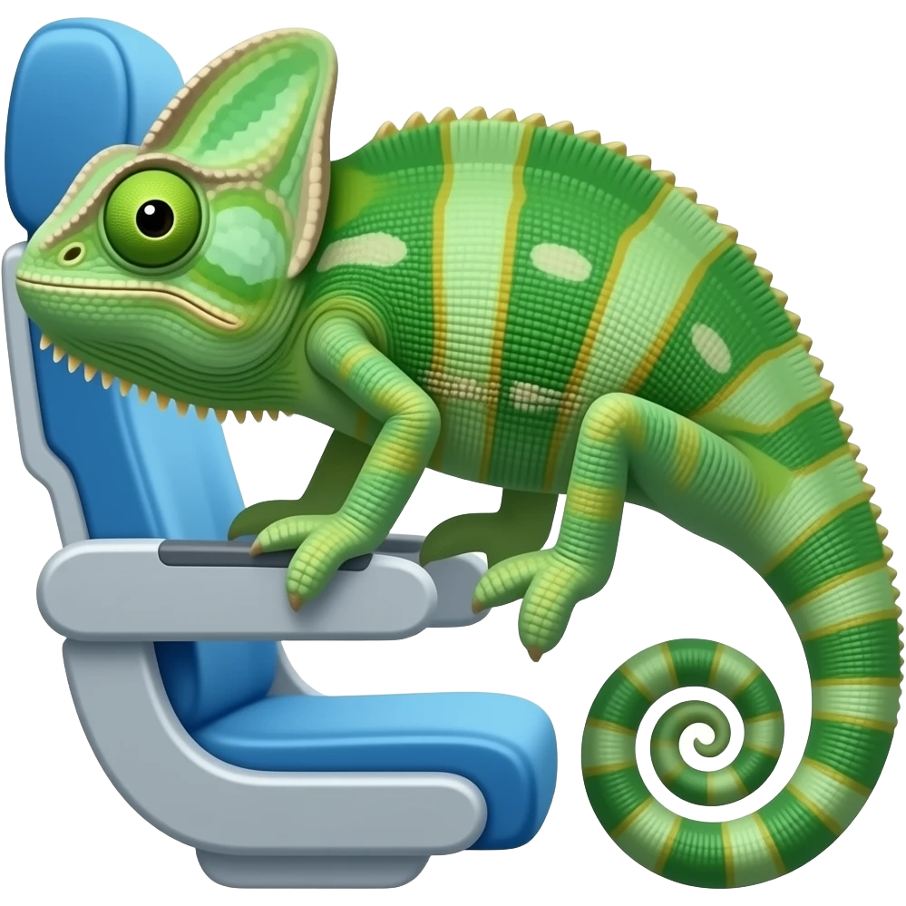 Camaleão no avião emoji