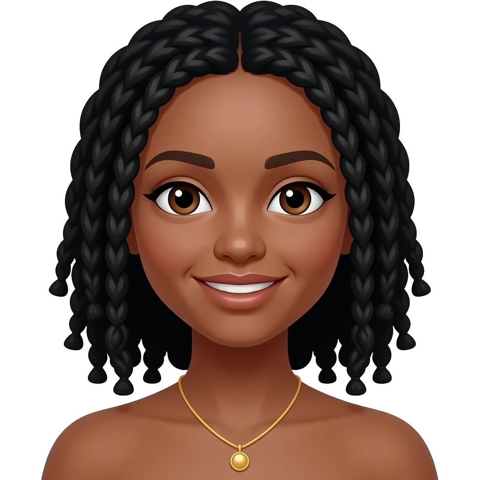 Brown skin pretty girl with black locs emoji