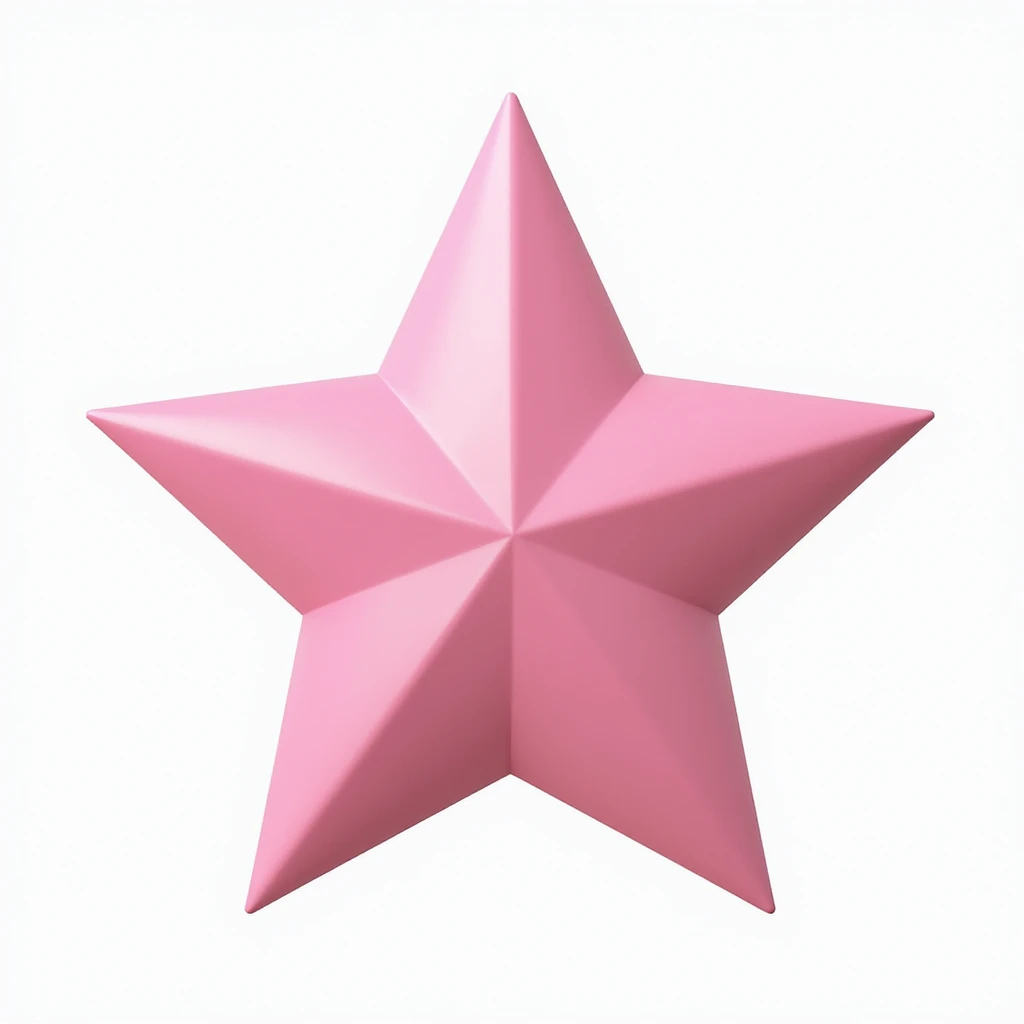 photorealistic pink star on white background emoji