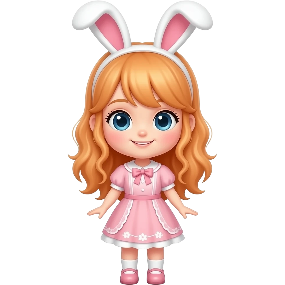 Pinkorangewhite kawaii Easter girl Caramell emoji