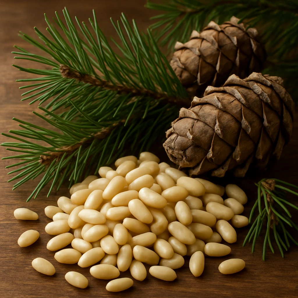 pine nuts with pine branch emoji