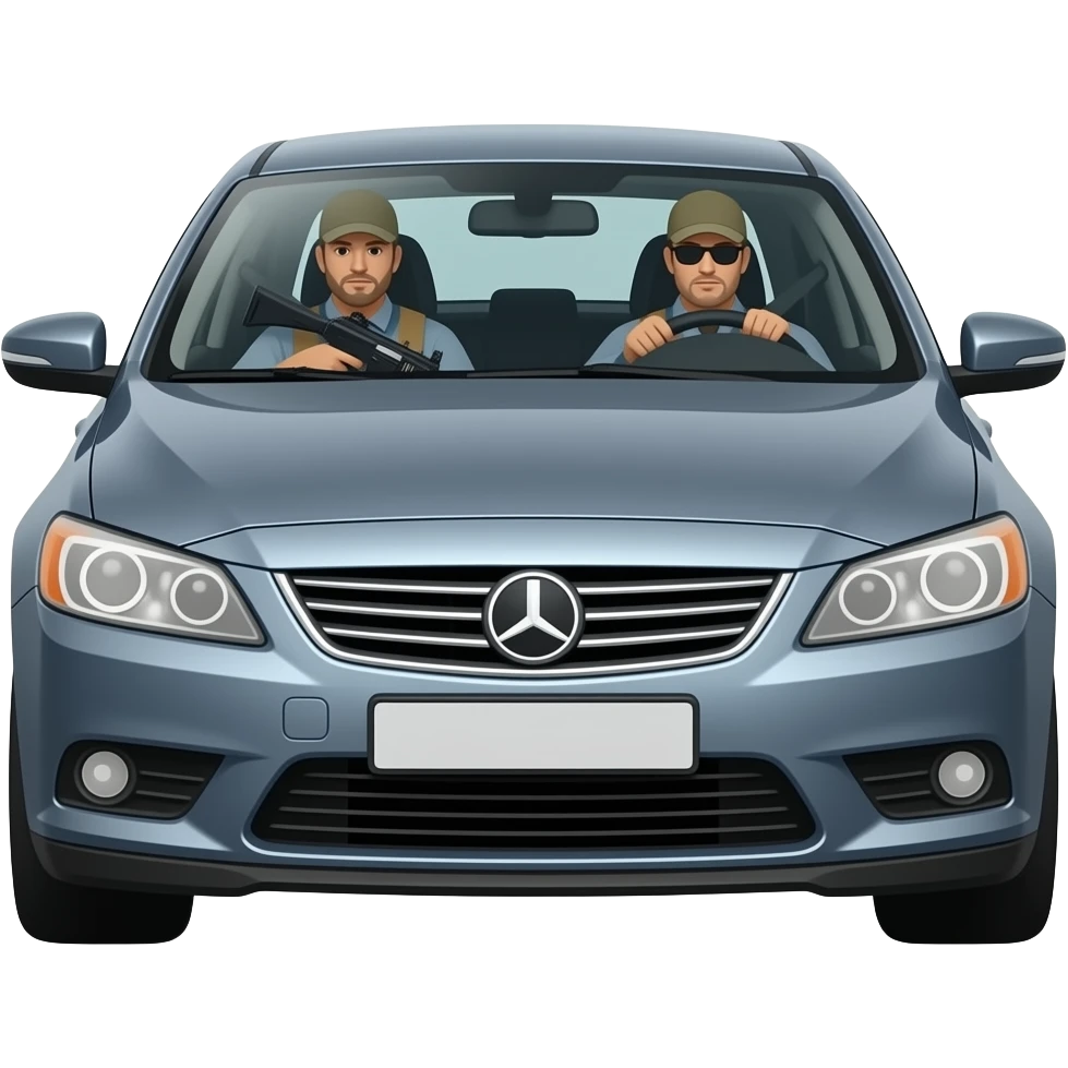 delle case popolari è una macchina con dentro persone armate di armi emoji