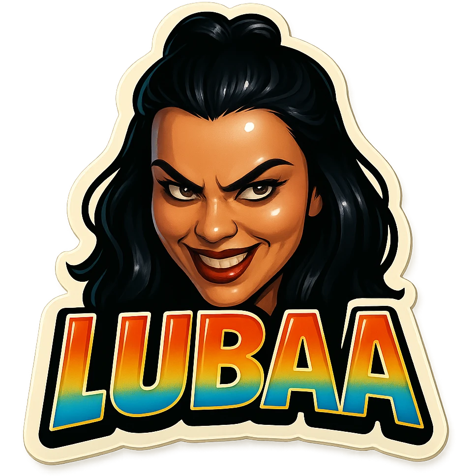 grin EVIL LOOk , Make it say "LUBAA"" emoji