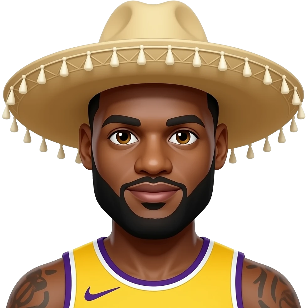 Lebron wearing sombero emoji