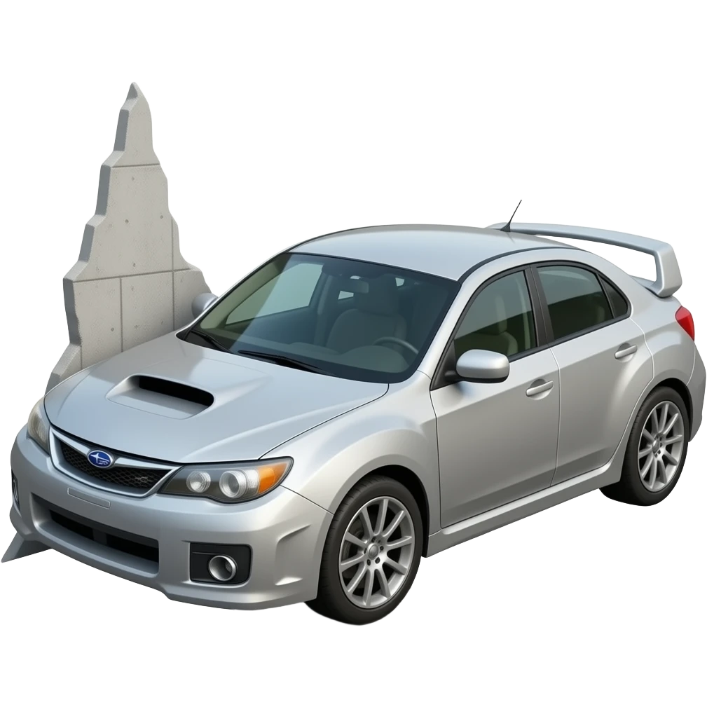 silver car crash subaru impreza emoji