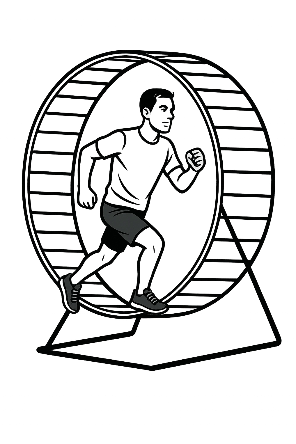 Uomo che corre dentro la ruota del criceto emoji