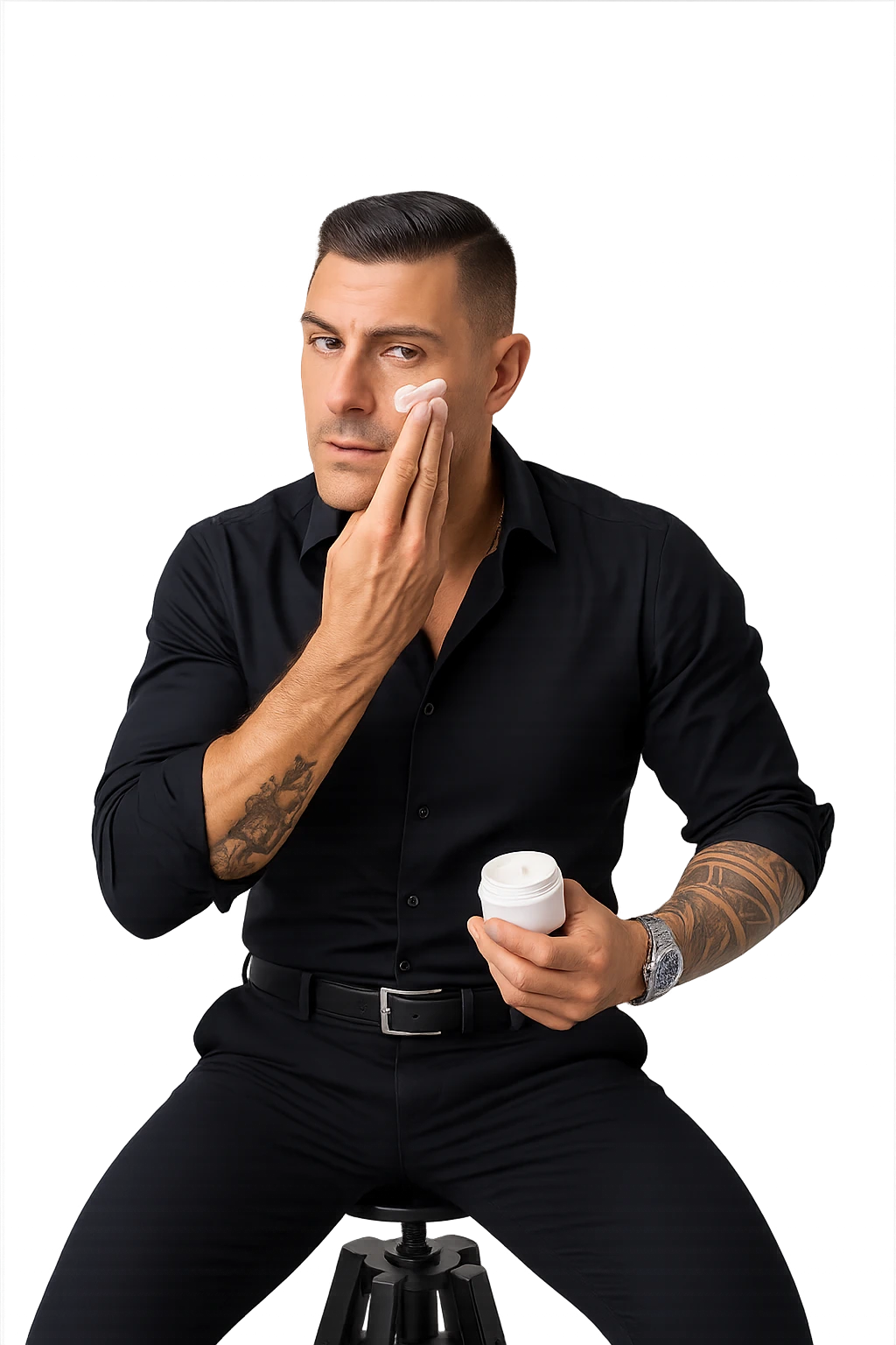 uomo che si spalma la crema emoji