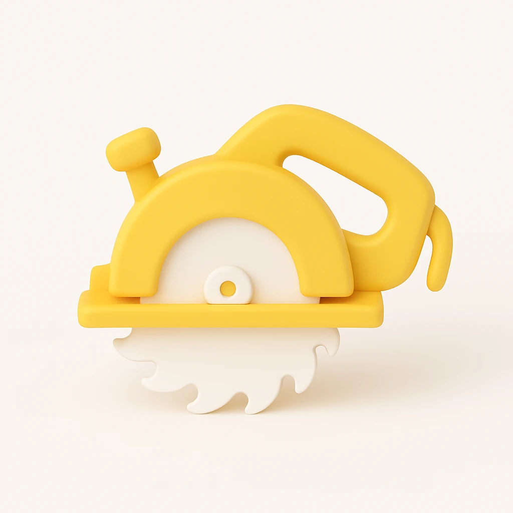 create 3d icon circular saw yellow and black matte texture emoji