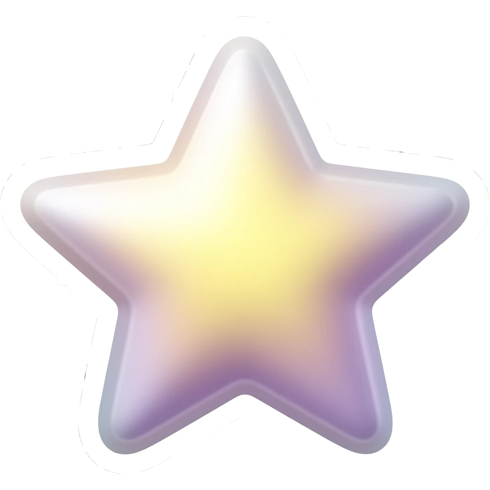 Звезда - Нарисованный 2d Стикер-дизайн, пастельные цвета, округлые формы, без глаз и ртов emoji