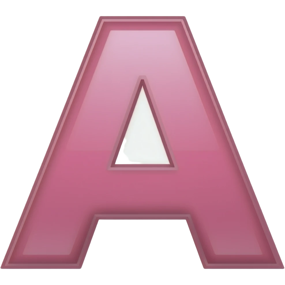 pink letter a emoji