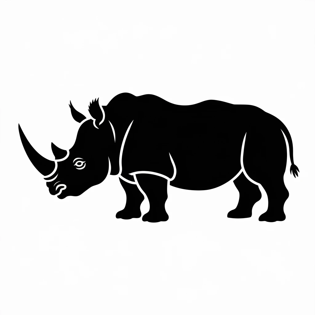 Rhinoceros icon black silhouette emoji