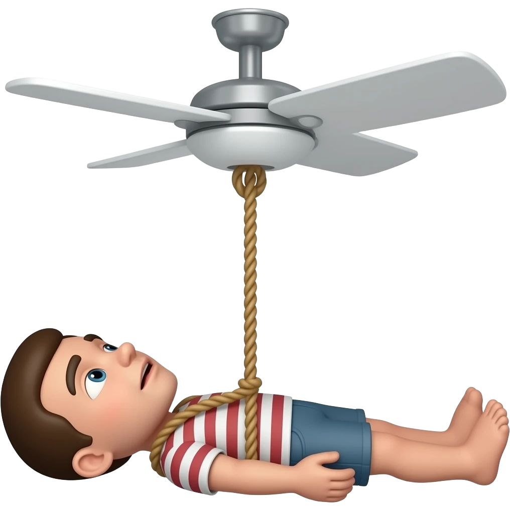 Fan ceiling and rope human sucide emoji