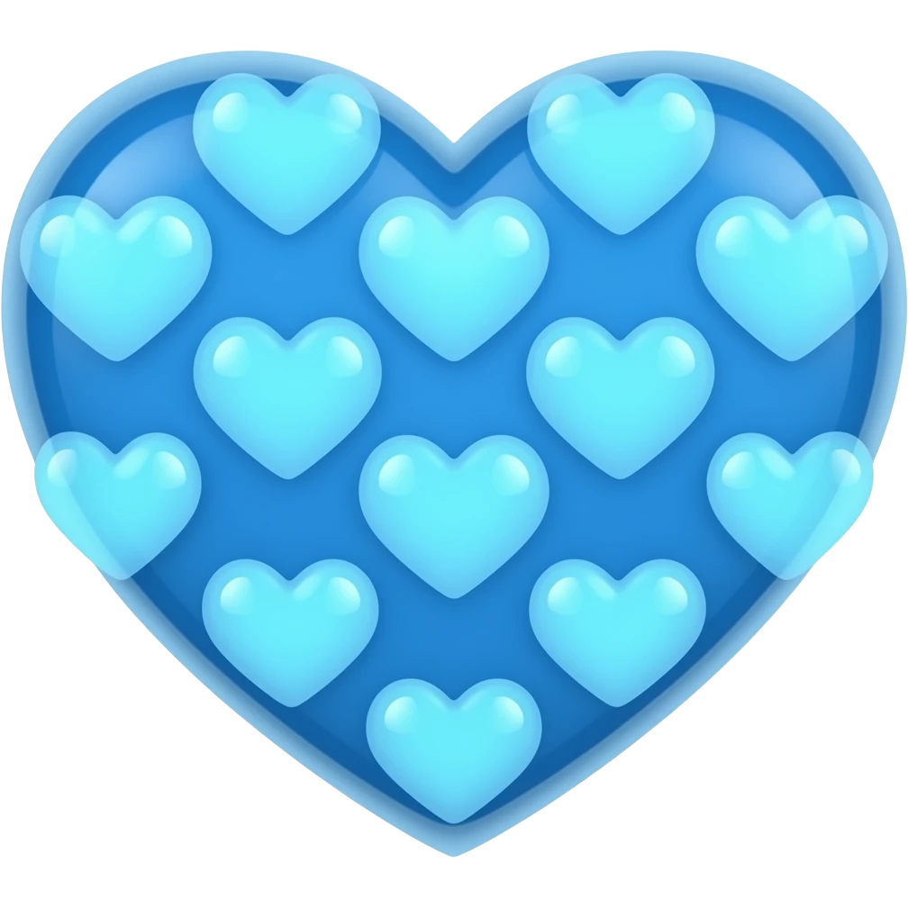 heart made with blue light hearts🩵 emoji