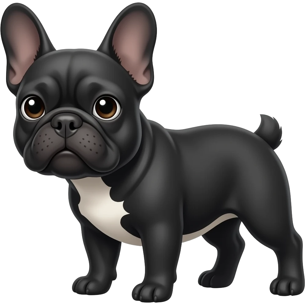 make it a black French bulldog, same pose emoji