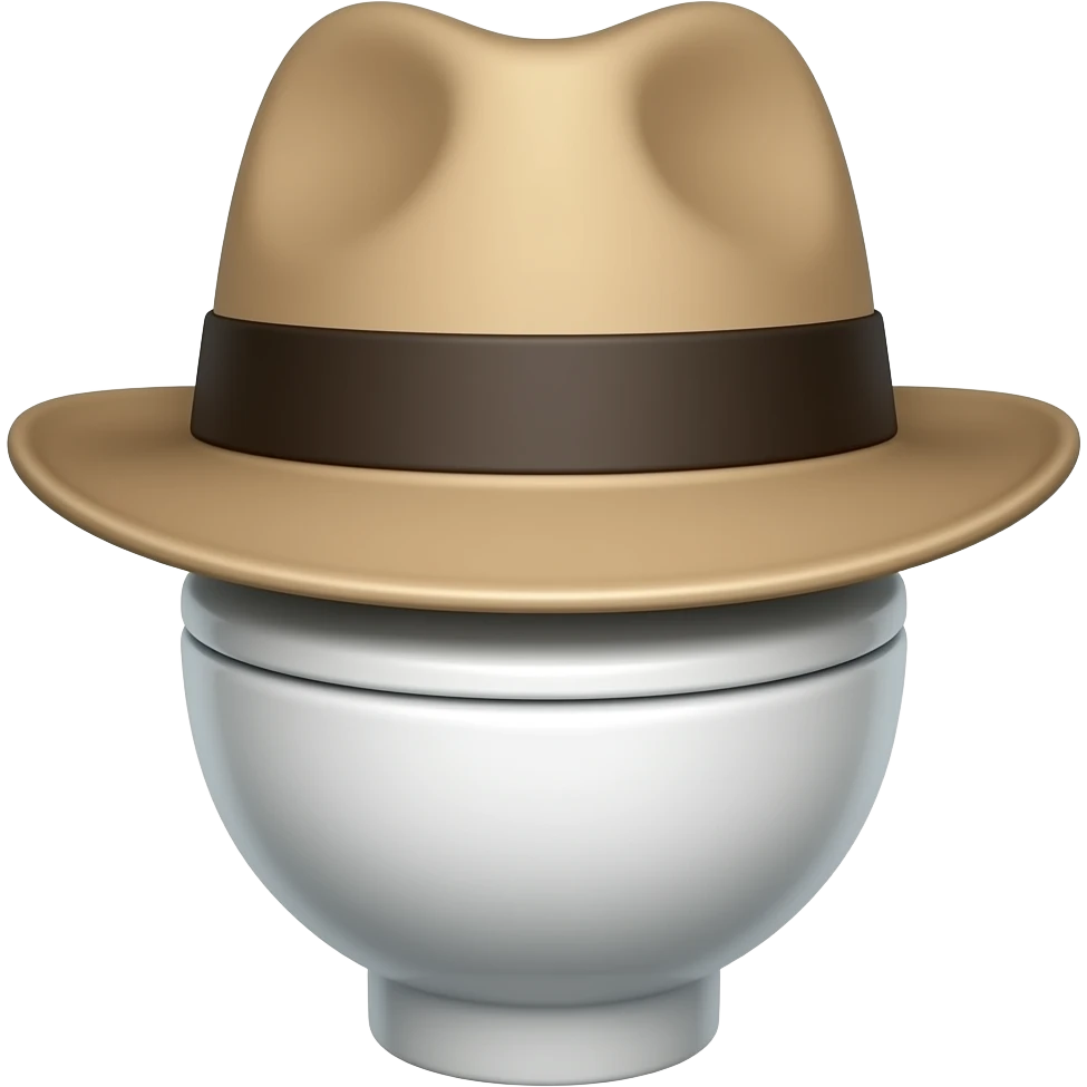 toilet wearing a hat emoji