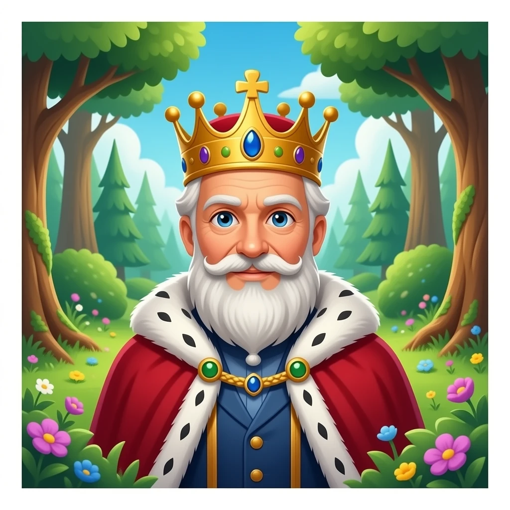 king meeting magician, magical forest, cinematic cartoon style” emoji