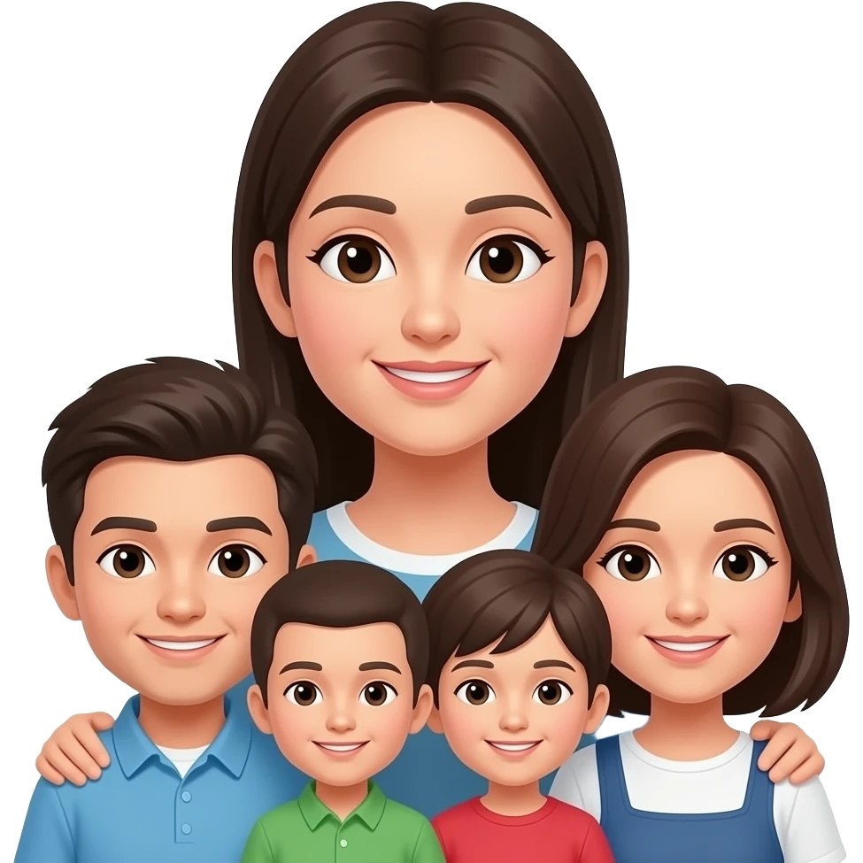 Женщина с семьей родом за спиной в заде emoji