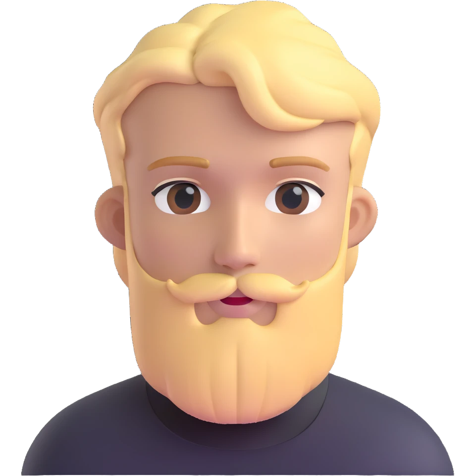 young man with blonde hair and soft beard emoji