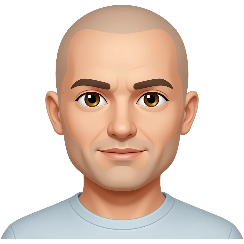 re, brown eyed bald headman emoji