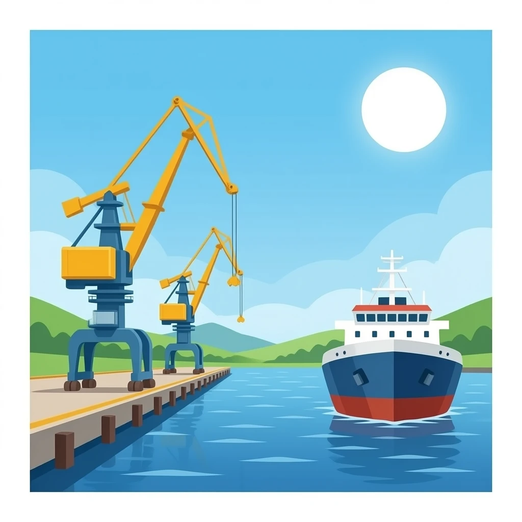 crane docks and ship emoji