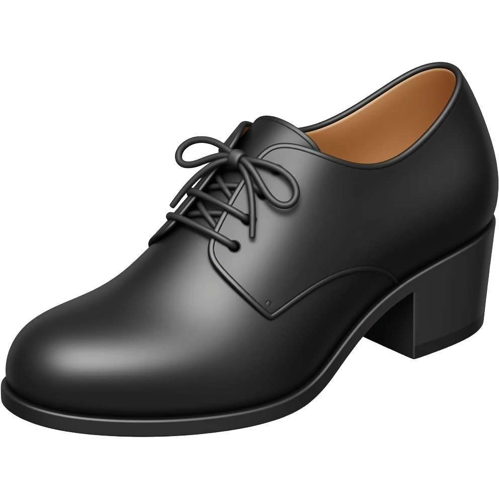 black tap shoe with low heel and laces emoji