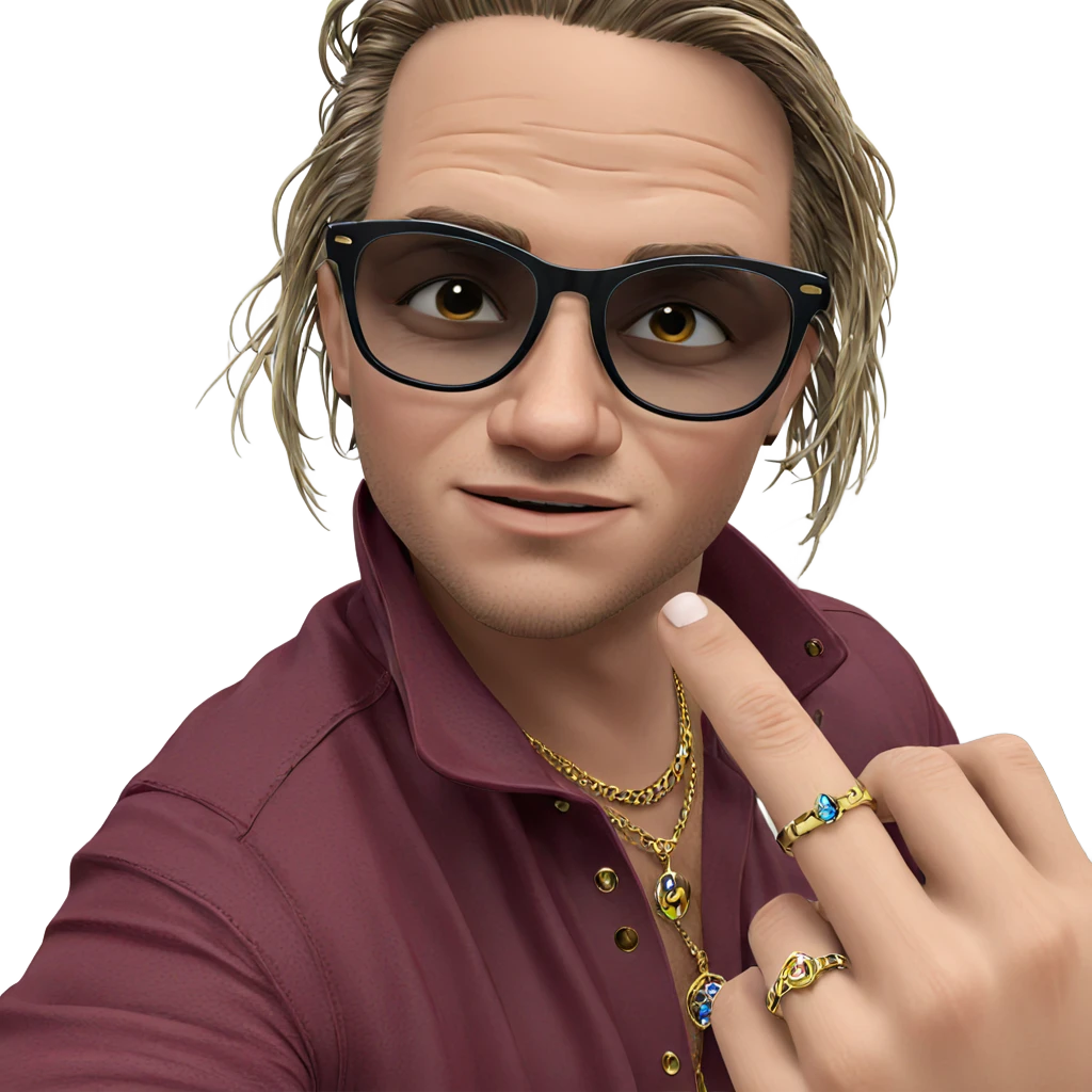 stylish boy with jewelry emoji