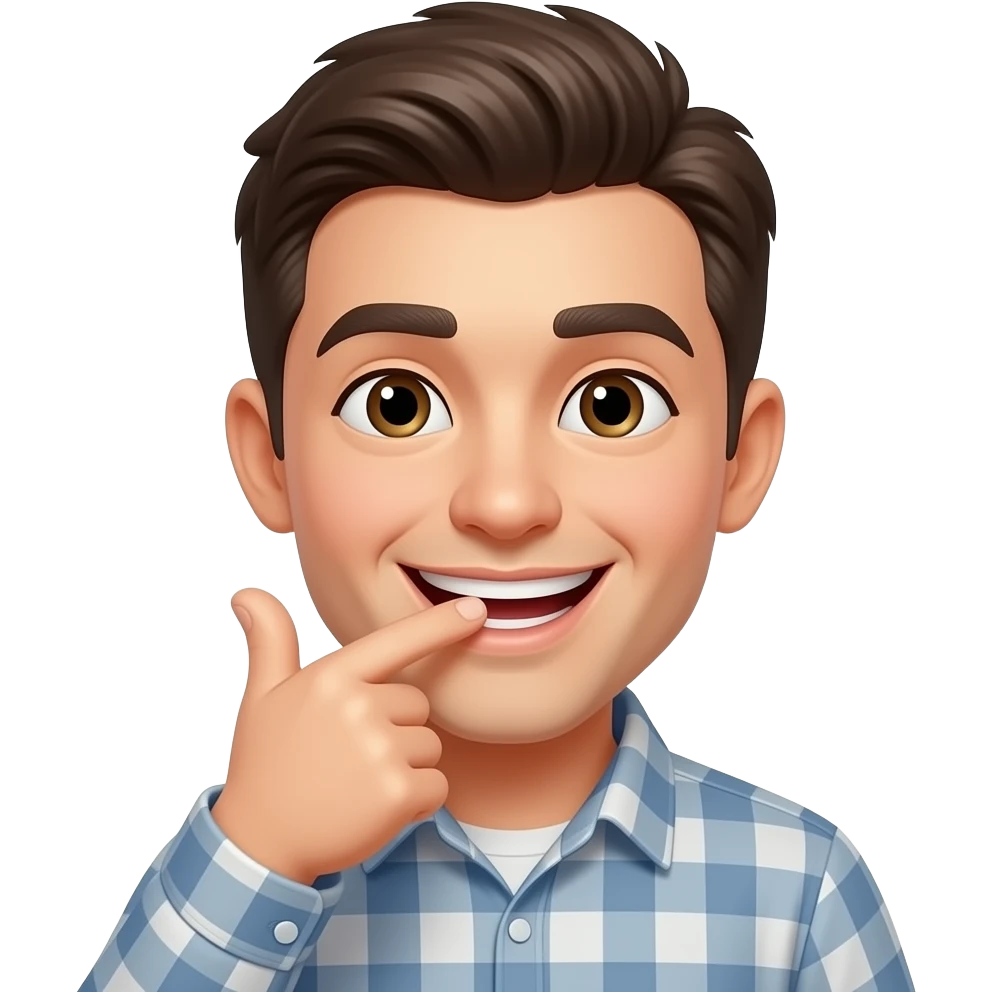 צורה של אמוג׳י מחייך פלרטטן אם אצבע בפה emoji