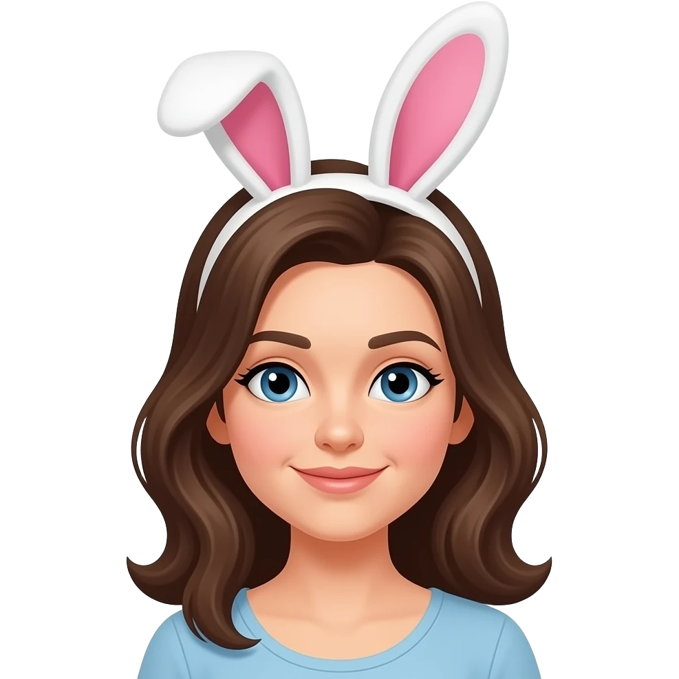 Woman wearing Easter bun emoji