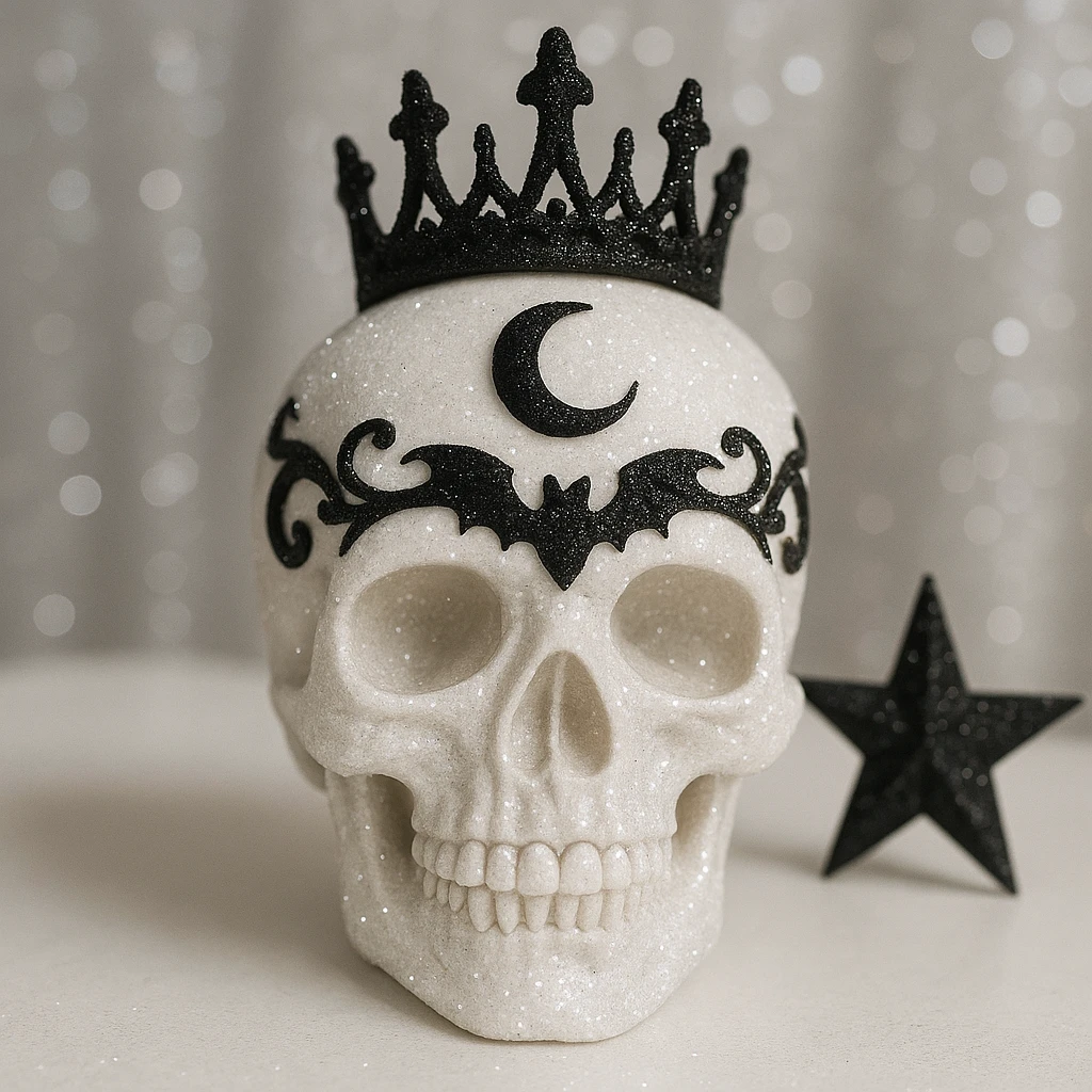 white sparkly goth object emoji