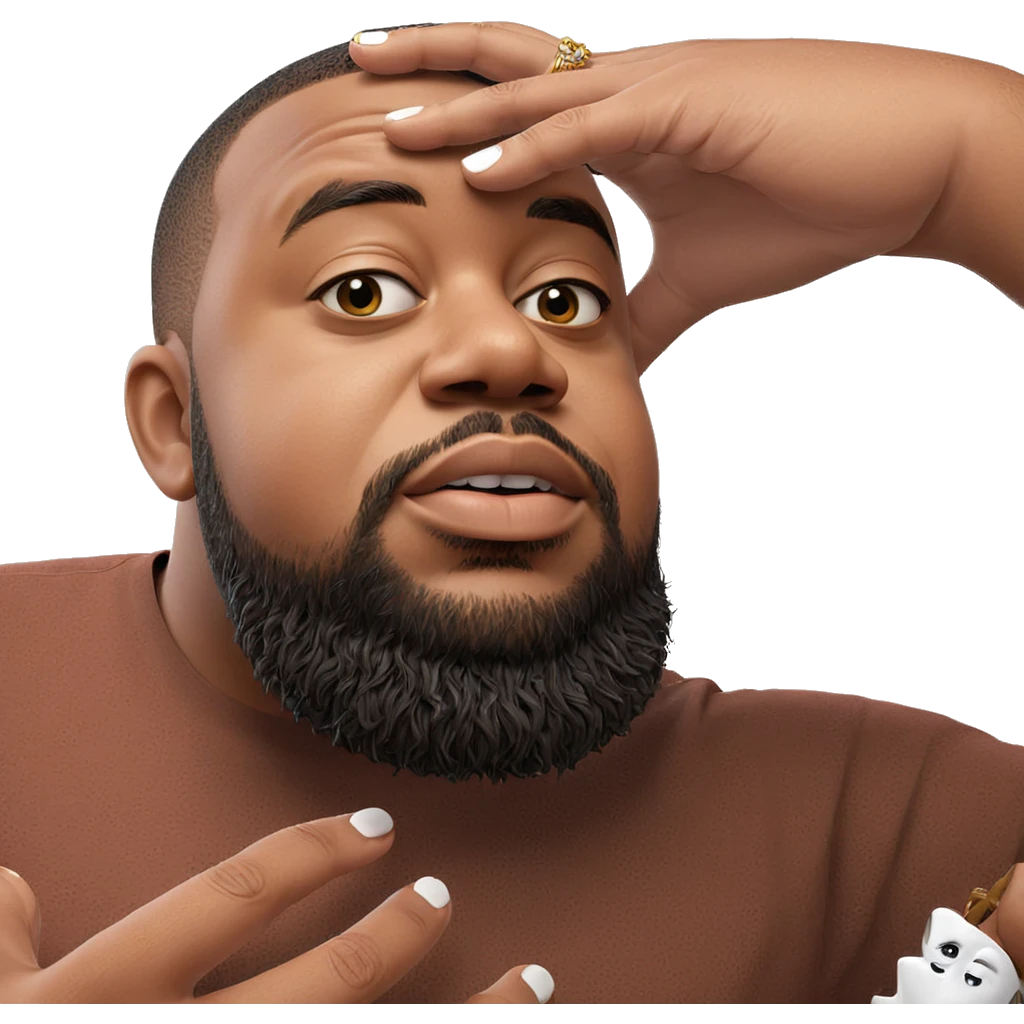 bearded boy wearing jewelry emoji