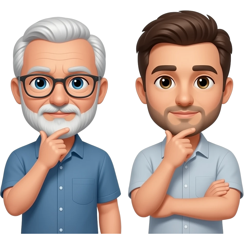 dad and guy thinking emoji