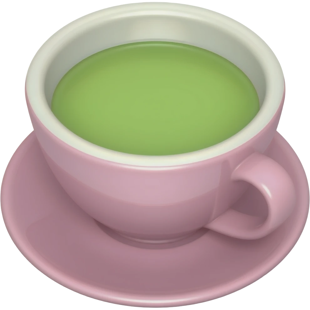 green matcha in pink cup emoji