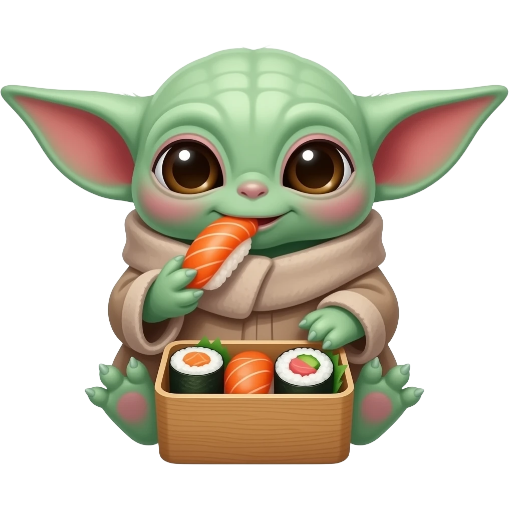 GROGU EATING SUSHI BENTO BOX emoji