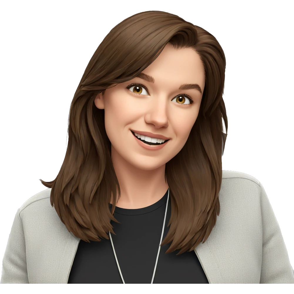 smiling girl with brown hair emoji