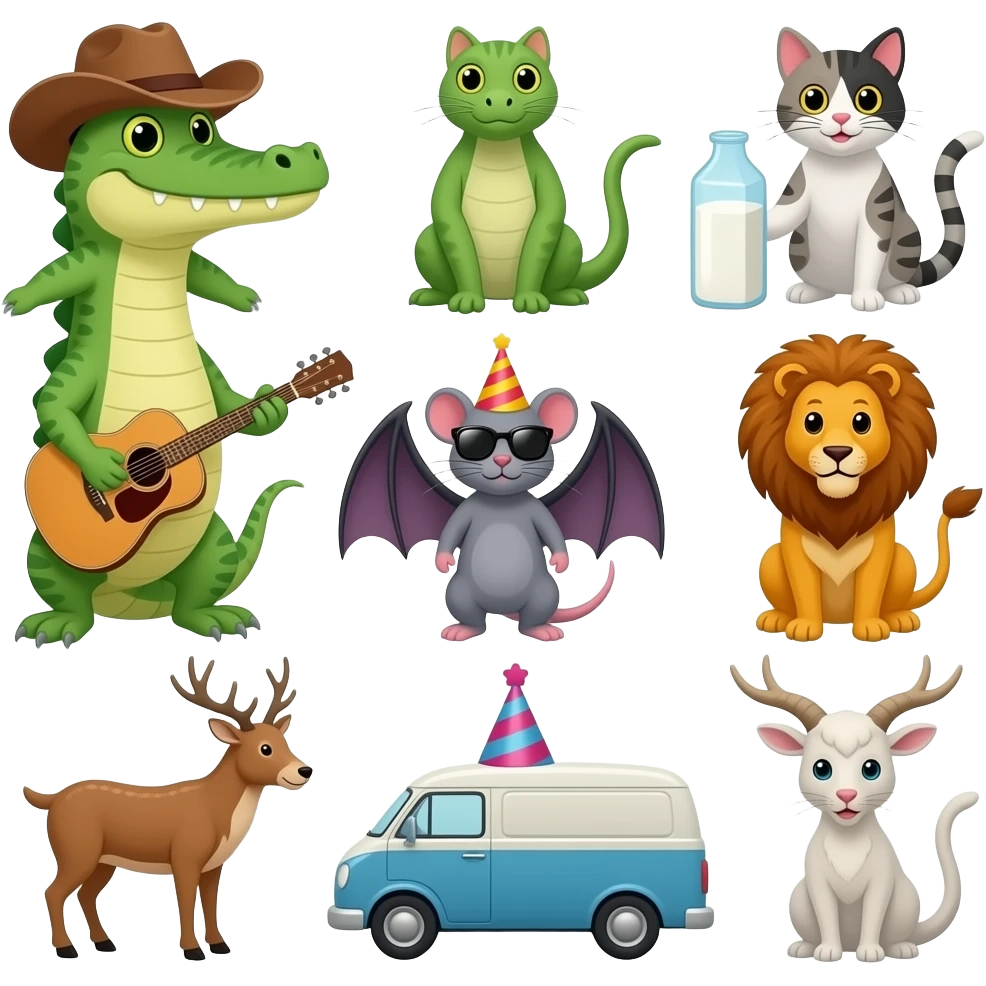 Cute 🐊 wish cowboy cute 🦎 wish guitar cute 🐈 wish milk cute 🦇 wish sunglasses cute 🦁 wish hot dog cute 🐀 wish party hat cute 🦌 wish van cute 🐐 wish music noisy emoji