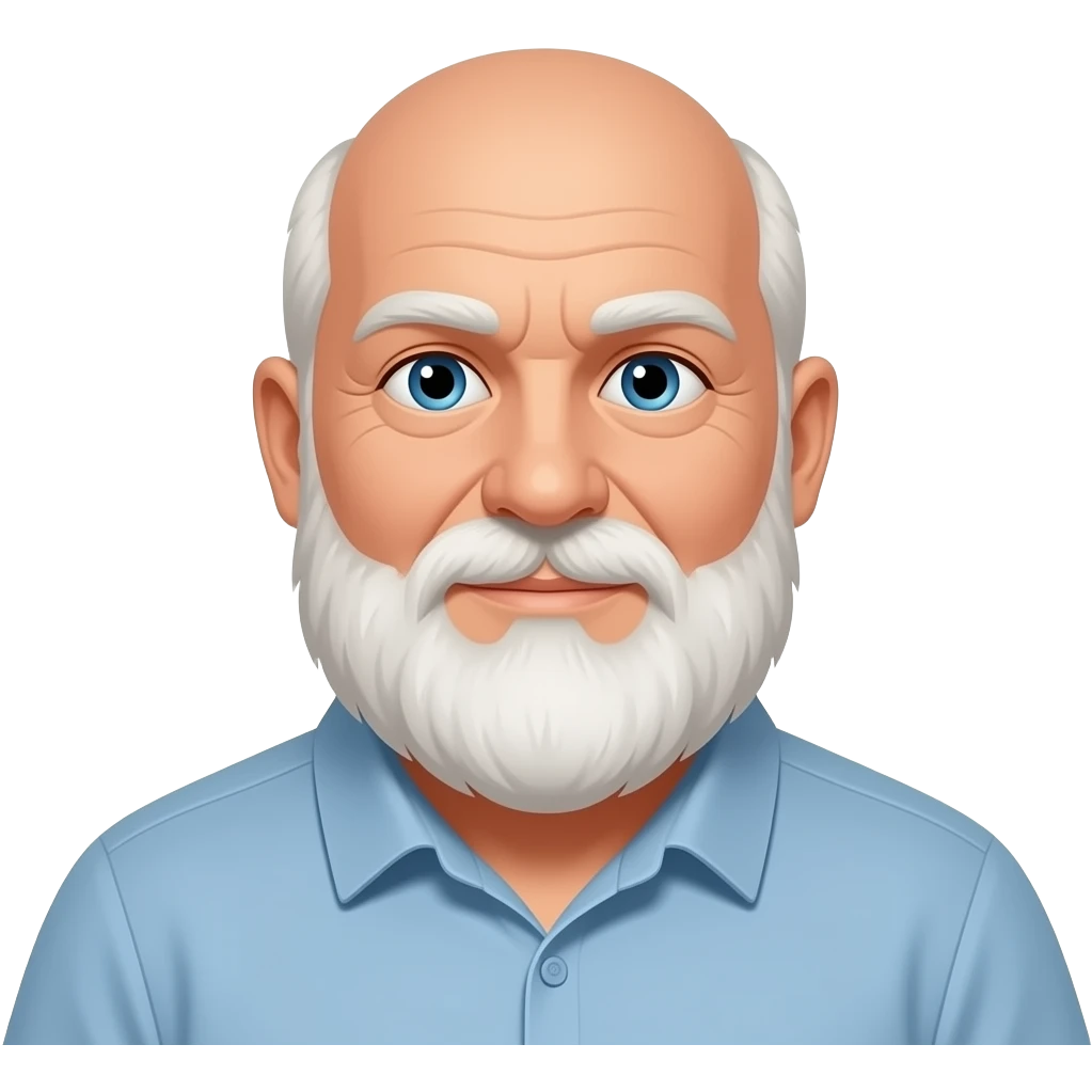 Bald 75 year 280 pound old white man with full beard emoji