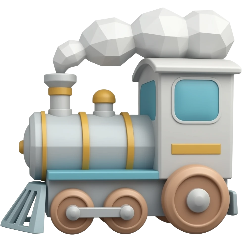 3d lowpoly baby train emoji