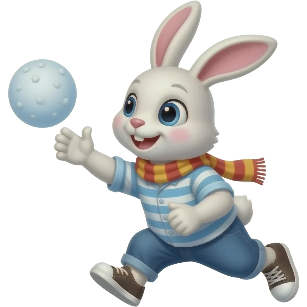 Bunny throwing snowball emoji