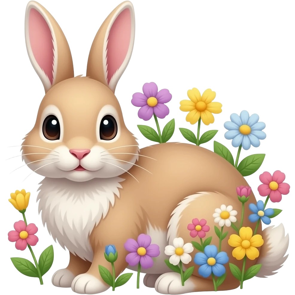 bunny with flowers emoji