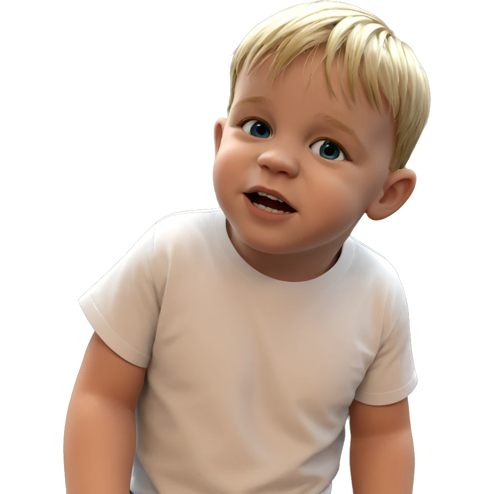 blonde boy in white shirt emoji