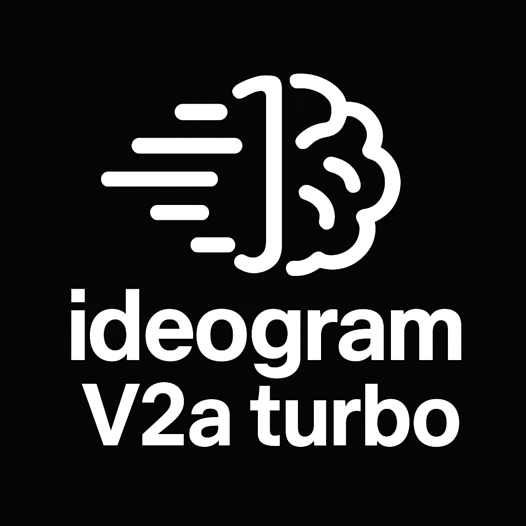 recreate this logo with text of "ideogram V2a turbo", MAKE IT FIT IN SQAURE  emoji